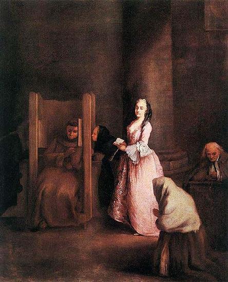 Pietro Longhi The Confession oil painting image